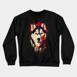 Husky Dog Tie Dye art design Crewneck Sweatshirt